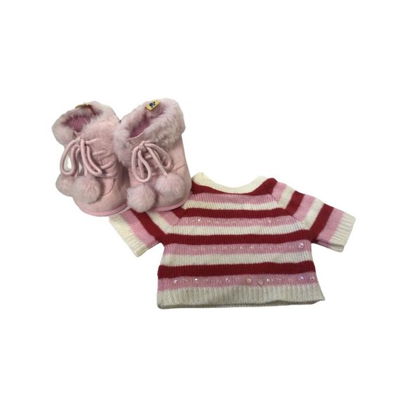 Build A Bear Boots and Sweater Red and Pink Rainbow Lot BABW - Picture 2 of 7